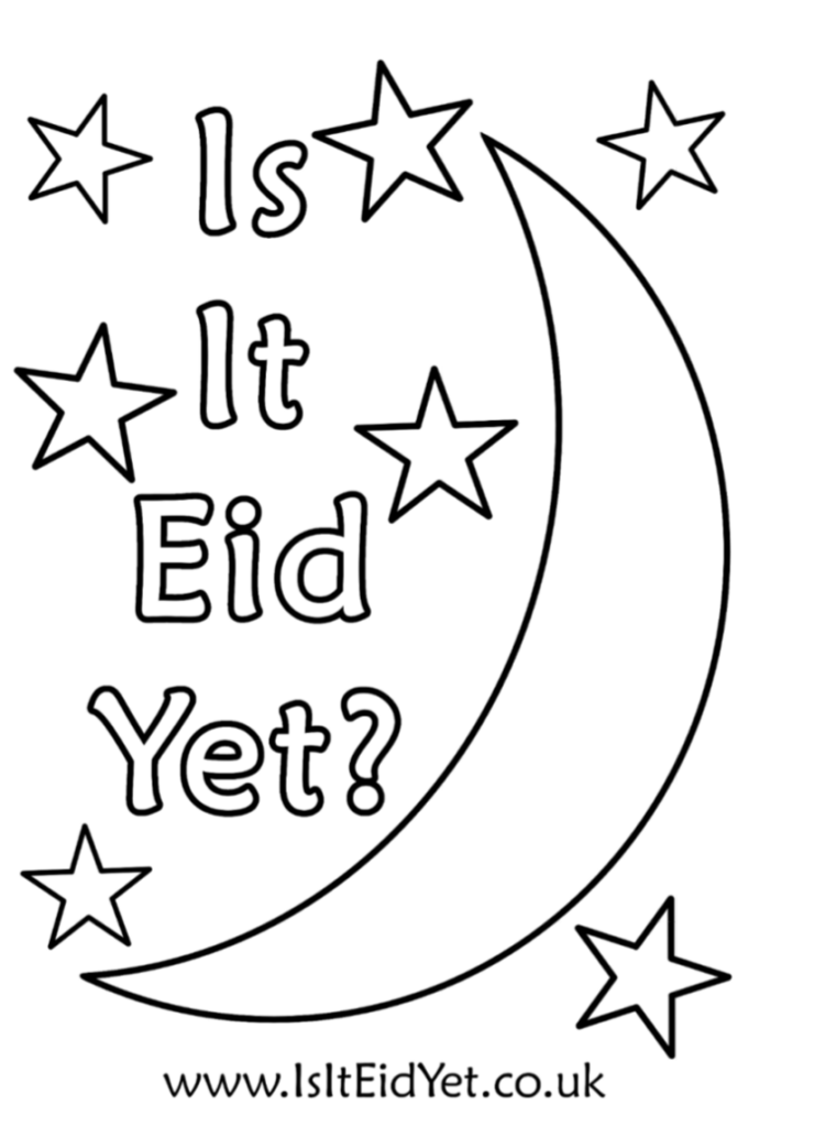Moon and stars colouring in sheet
